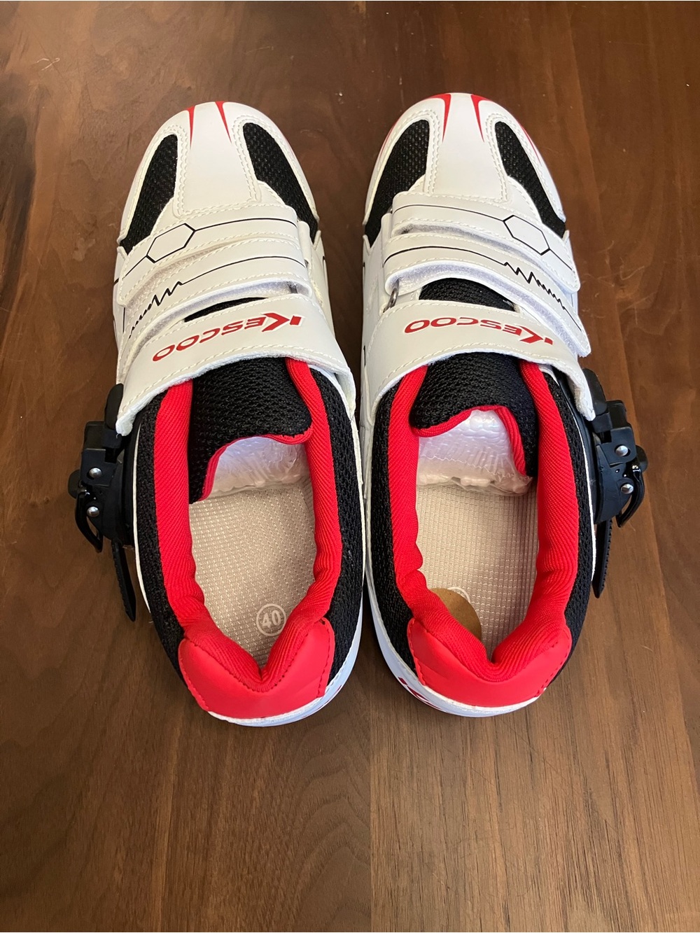 Kescoo exercise bike shoes red-white size M6.5